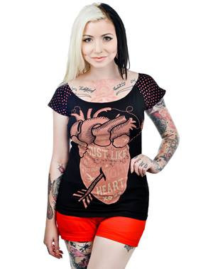 XOXO Anatomical Heart Cut Out Ladies Top