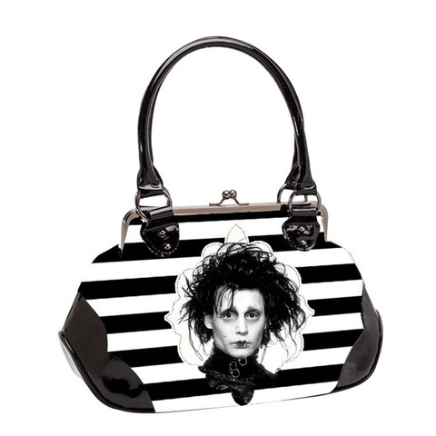 Edward Scissorhands Striped Kisslock Handbag