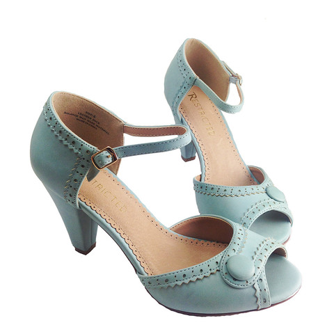 Dorothy Button Strap Vintage Style Heels