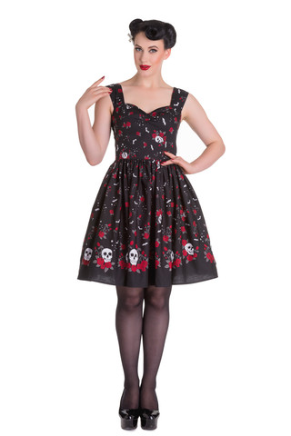 Aconite Skull & Roses Dress