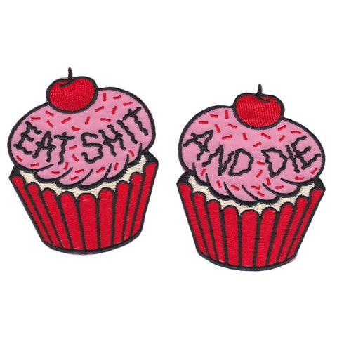 Eat Shit And Die Cupcake Iron On Patch Set
