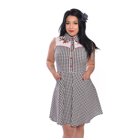 Lydia Gingham Butterfly Western Dress