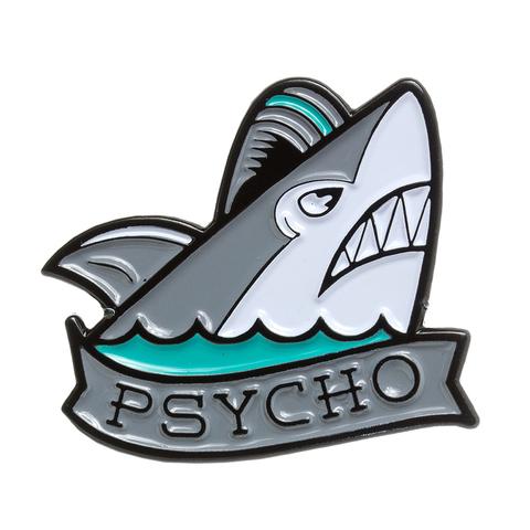 Psycho Shark Enamel Pin
