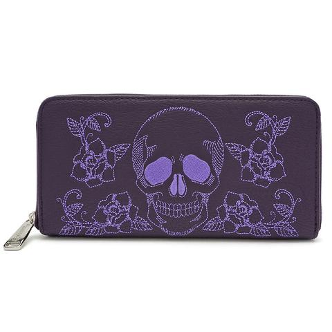 Purple Skull Roses Wallet