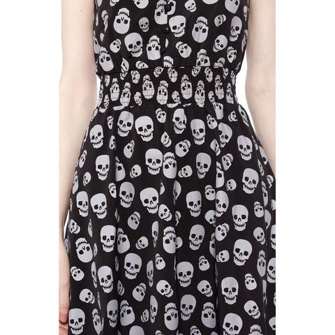 Black And Grey Skull Gauzy Dress