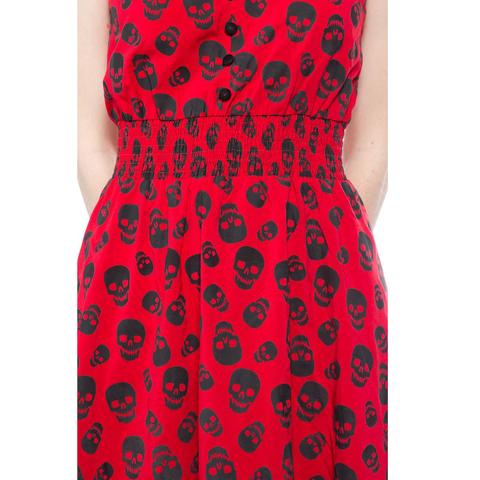Red And Black Skull Gauzy Dress