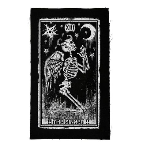 The Sinner Tarot Card Skeleton Praying Hands Cloth Patch