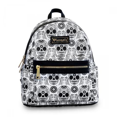 Black & White Sugar Skull Mini Backpack